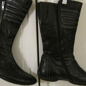 Valle Verde Black Italian leather boots s 41/8